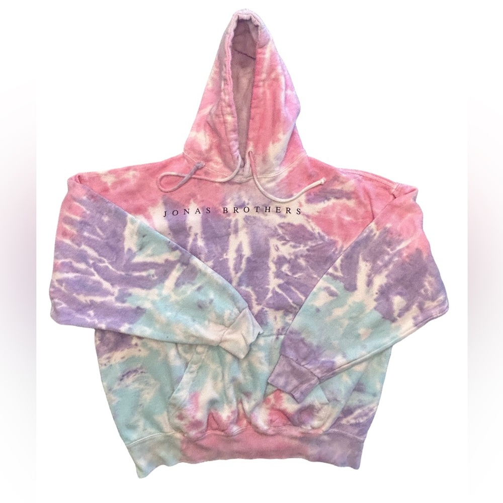 JONAS BROTHERS (2018) Official Unisex pastel Tie-Dye Tour Hoodie Sweatshirt LG
